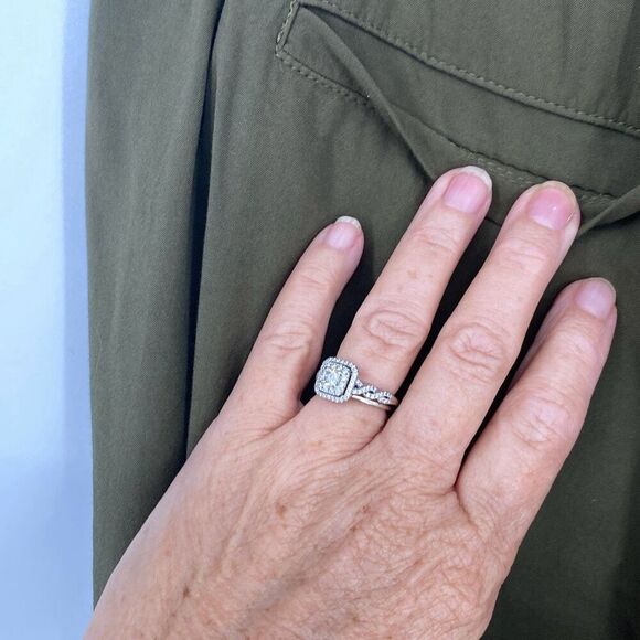 Madewell Dolphin Hem Track Trousers Pull-On Athleisure Pockets Green Small - Picture 9 of 14